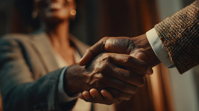 Great Confident handshake between individuals with confidence in the success of profitable business deals