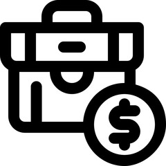 Fototapeta premium briefcase line icon. Clean and minimalist vector icon for websites, mobile apps, presentations, and logos. Fully scalable and customizable for any project.