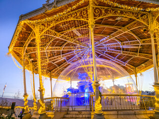 Bandstand in the Christmas market of Cannes, France