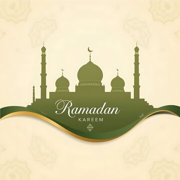 Ramadan kareem mosque silhouette fasting quote islamic design