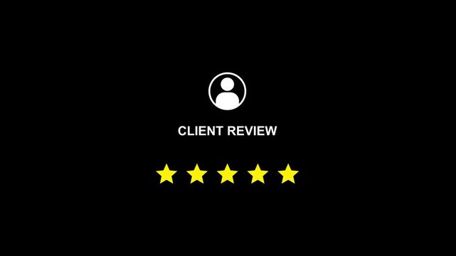 Client Review Five Star Rating Confetti Celebration testimonial