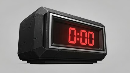 Vintage Digital Alarm Clock Displaying 0 -00 on a Clean Background.