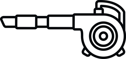 Leaf blower outline illustration representing garden cleaning equipment
