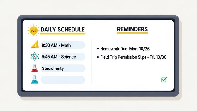 Digital Daily Schedule and Reminders for Students.