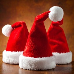Festive Santa Hats - A Trio of Holiday Cheer.