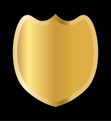 Golden shield emblem on white background, perfect for security, heraldic, or luxury branding and graphic design use