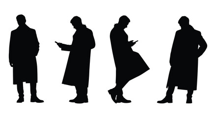 Four individuals in coats displayed as a striking black silhouette © FAM