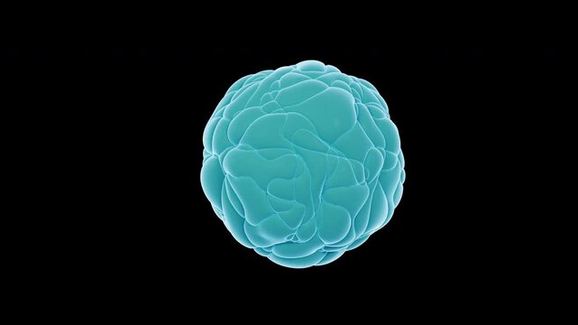 Fast moving active blue biological cell mutating loop