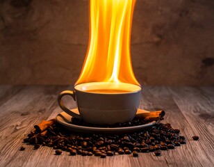 Fiery Coffee - A Cup Ablaze with Flavor and Aroma.