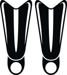 Pair of flippers for swimming underwater activity against a white background © anatolir