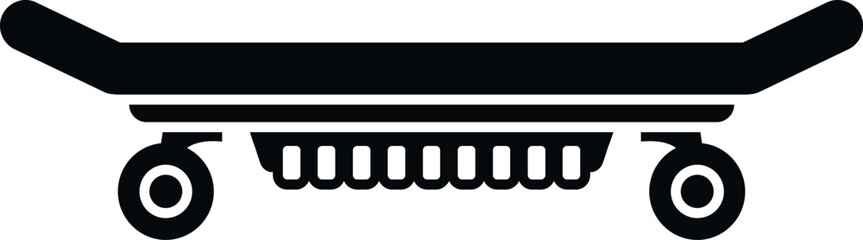 Electric skateboard icon representing alternative urban transportation on a white background © anatolir