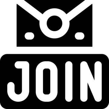 join glyph icon. Strong and solid vector icon for websites, mobile interfaces, presentations, and visual branding. High quality and easy to edit.