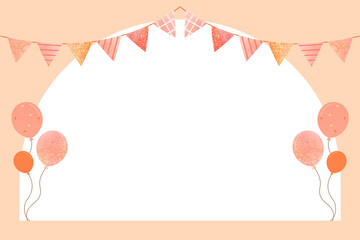 Png arch party frame design, transparent background