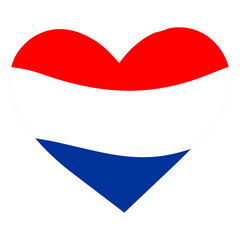Dutch flag in the shape of a heart. Stencil vector image