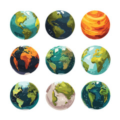 earth globes isolated on white