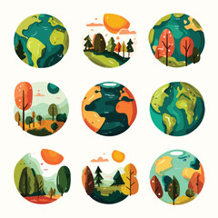 earth globes isolated on white