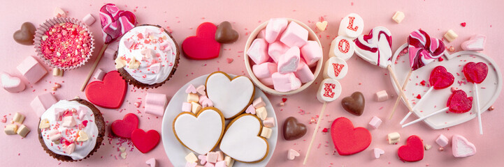 Valentines day cookies, chocolates and sweets