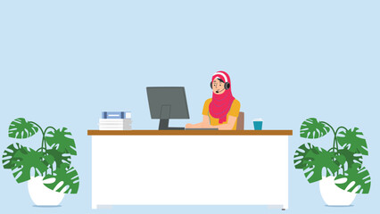 IT team manager call customer service online. Hotline operator  24/7  Procrastinating employee  office room work laptop