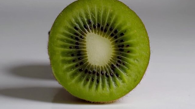 Kiwi frais coup&eacute; en deux sur fond clair