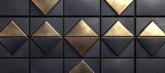 Geometric Patterns with Metallic Textures and Repeating Squares for Modern Design Backgrounds