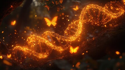 Fiery DNA in a mystical forest