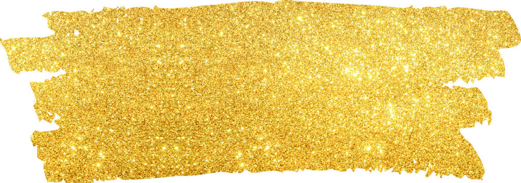 Sparkly gold glitter distressed mark isolated