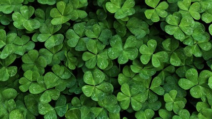 Obraz premium Lush Green Clover Carpet with Rich Texture in Natural Background for Fresh and Vibrant Nature Imagery