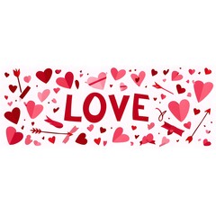Love Hearts Pattern with Arrows and Ribbons for Valentine's Day Celebration
