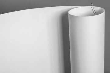 An unfolded sheet of paper in black and white.