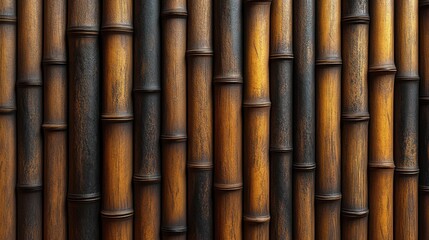 Close-up view of a bamboo wall