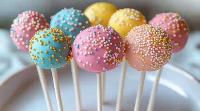 Colorful cake pops on sticks (1)