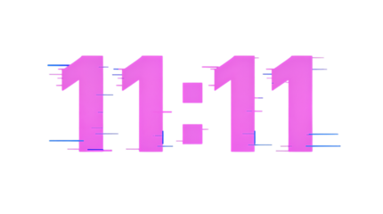 Vibrant Pink 11:11 Digital Clock Display