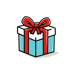 Fototapeta premium Gift Box Ribbon Present Celebration Surprise Occasion Holiday Vector Icon