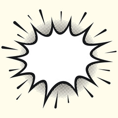Fototapeta premium Retro empty comic speech bubbles with black halftone shadows. Talk bubble. Hand-drawn retro. Vector illustration.