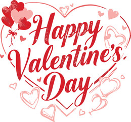 Obraz premium Happy Valentines Day Luxury Script Vector with Elegant Calligraphy for Romantic Greeting