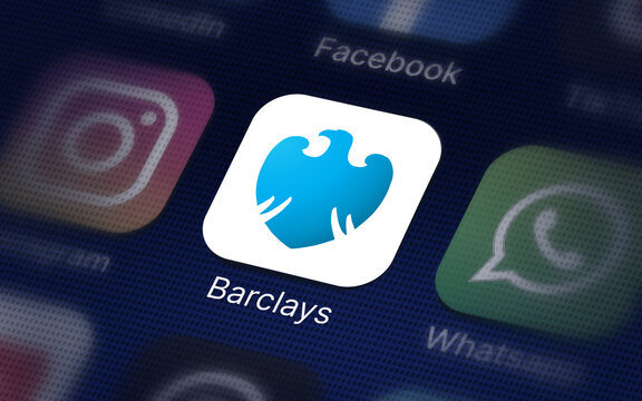 Barclays Company logo on the smartphone