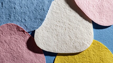 Colorful Abstract Shapes on Textured Background.