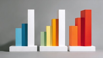 Colorful Bar Graphs Displaying Data and Growth.