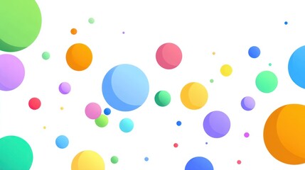 Colorful Floating Spheres Abstract Background.