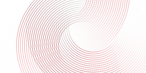 Collection of red concentric circles. Collection of radial sound wave or sonar rings. Pack of radar icon symbols, targets, dashed lines, halftones.