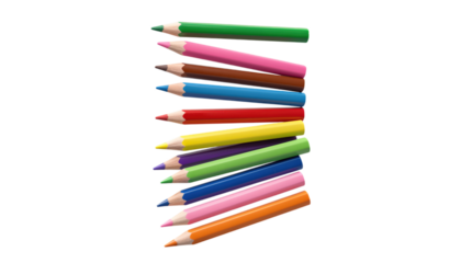 Stack of multicolored pencils isolated