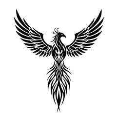 Intricate Stylized Phoenix Rising Bird Mythical Creature Illustration Artistic Design