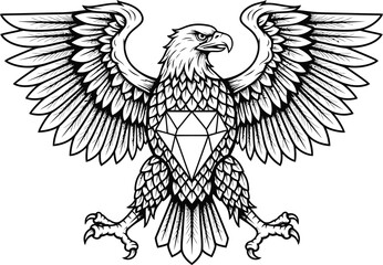 Obraz premium Eagle Wings Heraldic Emblem Vector