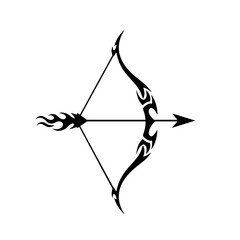 Artistic Tribal Style Archer Arrow Target Aiming Element Illustration