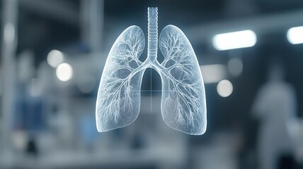 Human lungs digital scan a medical display visualizing respiratory system health and disease advanced technology diagnosis