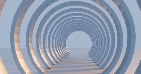 Abstract architecture background arched interior 3d render
