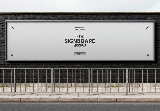 Roadside Signboard Mockup