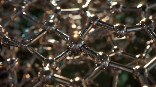 4K cinematic micrograph of a metallic alloy under advanced TEM, atomic lattice structures dynamically changing, color-coded phase mapping, nanoscale defects highlighted, futuristic particle animation