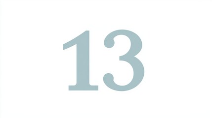 A Beautifully Designed Pastel Birthday Number Thirteen Isolated on White for Celebration Themes