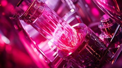 Plasma physics experiment glowing ionized gas